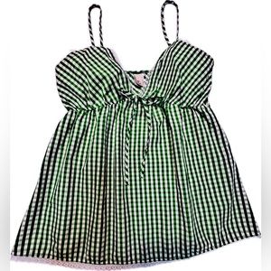 Strappy Green Gingham Blouse perfect for St. Patrick’s Day ☘️